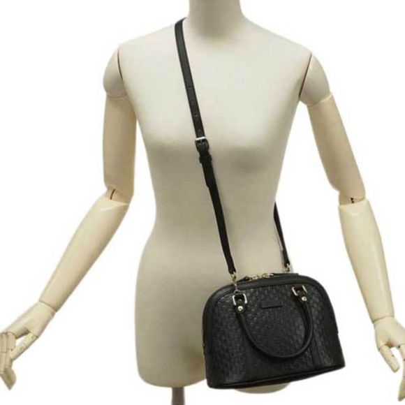 Gucci Bag 2way Handbag Small Shoulder Micro Gucci Sima Black Outlet - Picture 7 of 10